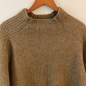Woolrich Ribbed Pullover Sweater in Walnut Heather 80% Lambswool Blend SZ L